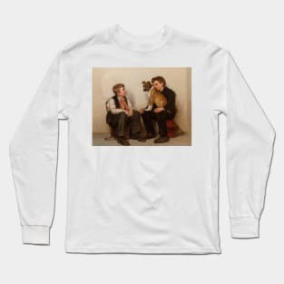 Two Shoeshine Boys with a Dog by John George Brown Long Sleeve T-Shirt